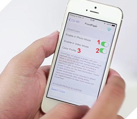 Hướng dẫn chụp selfie trên iPhone cũ với flash màn hình 6S.  2
