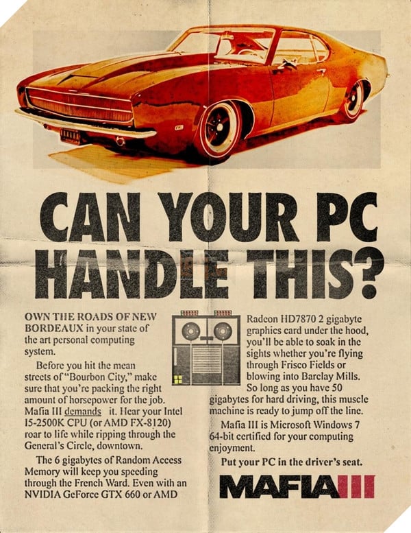 Muốn tham gia thế giới Mafia III thì máy tính nhà bạn cần cấu hình như thế nào ? 2