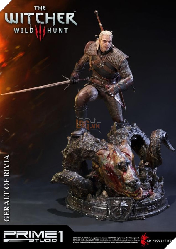 Tượng nhân vật Geralt trong The Witcher III có lớp da như thật 
