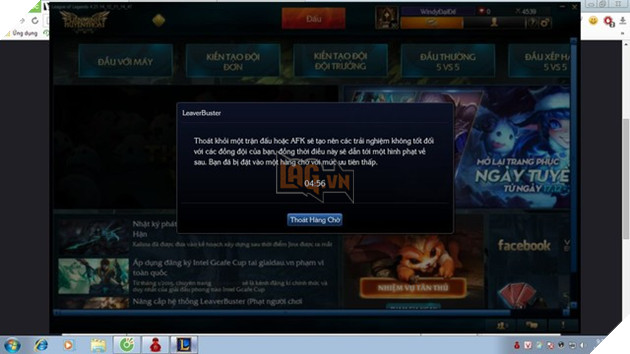 
Game thủ thường sẽ bị vào hàng chờ thấp khoảng 10 đến 20 phút
