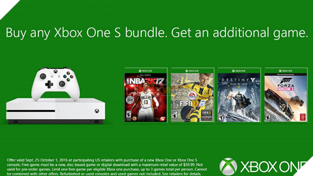 Mua Xbox One S và nhận ngay 1 trong 3 game tại tuần khuyến mãi ra mắt 2