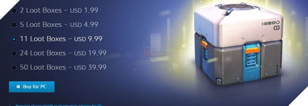 11 Lootbox tương ứng với gói 10 USD
