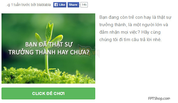 Ứng dụng Bạn đã thực sự trưởng thành hay chưa