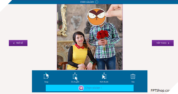 Cách tạo ảnh Stickerface trên trang ứng dụng Stickerface