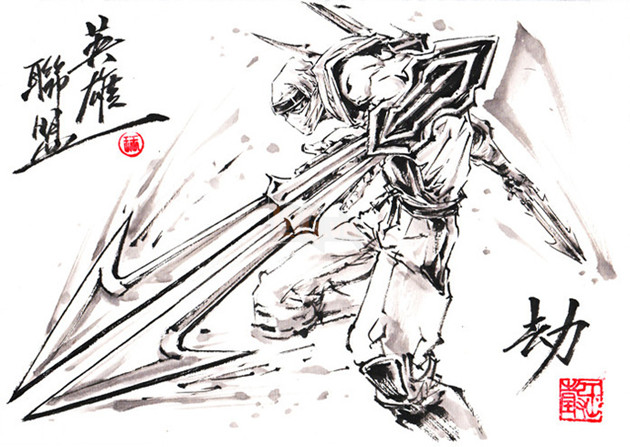 Bộ tranh "thủy mặc" độc nhất vô nhị về các nhân vật trong anime và game