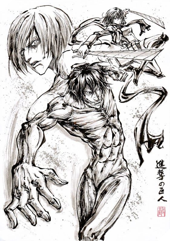 Bộ tranh "thủy mặc" độc nhất vô nhị về các nhân vật trong anime và game