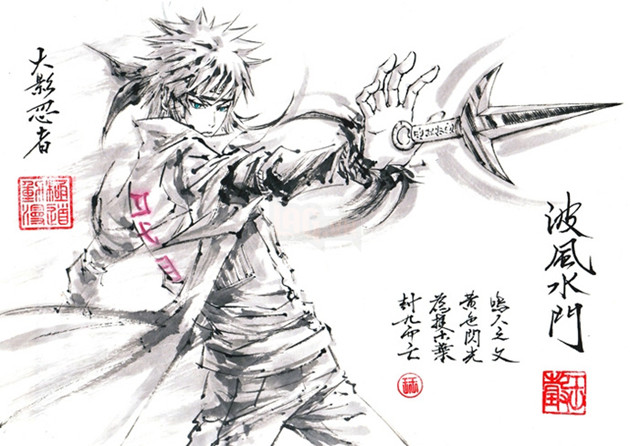 Bộ tranh "thủy mặc" độc nhất vô nhị về các nhân vật trong anime và game