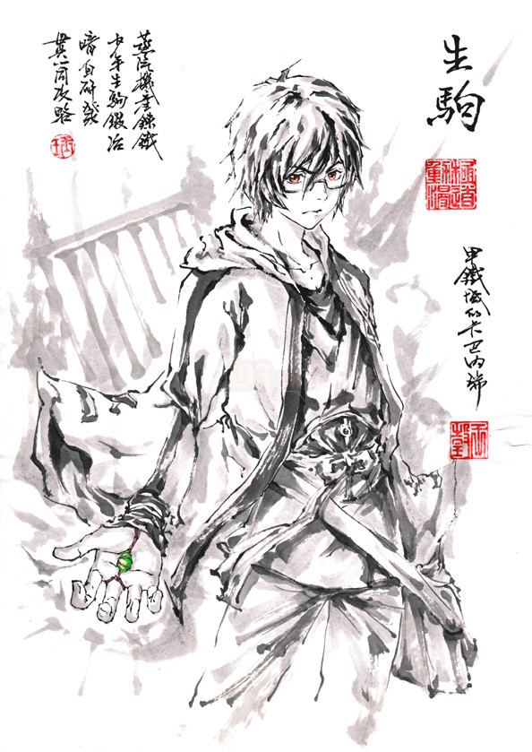 Bộ tranh "thủy mặc" độc nhất vô nhị về các nhân vật trong anime và game