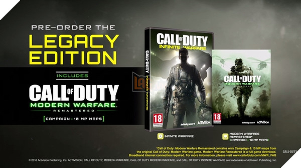 Sẽ cần đến 130GB dung lượng ổ cứng để cài đặt Infinite Warfare và Modern Warfare Remastered 2