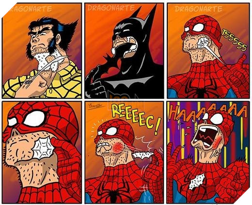 23. Lại chuyện cạo râu, nhưng Người Nhện lại thử nghiệm tơ không đúng chỗ rồi.