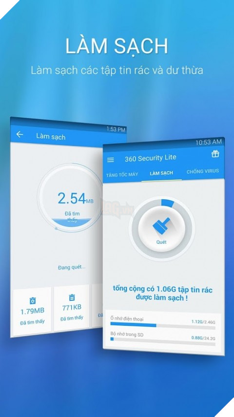 Ứng dụng 360 Security Lite cho Android miễn phí. 