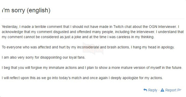 Tuyển thủ Overwatch bị phạt vì buông lời 'tục tĩu' với phóng viên