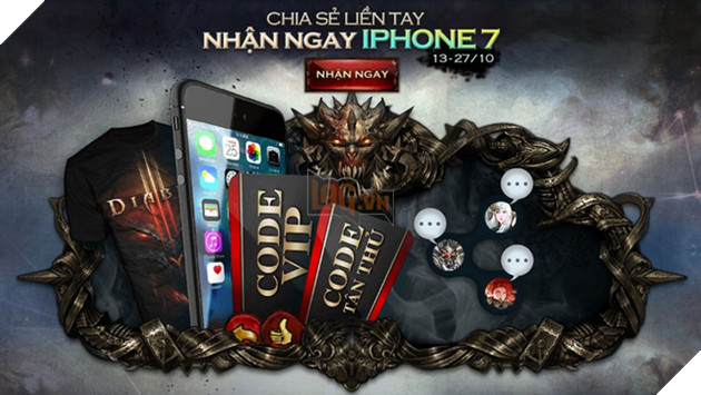 
Người chơi sẽ có cơ hội nhận được iPhone7 Jet Black và hàng ngàn giftcode giá trị.
