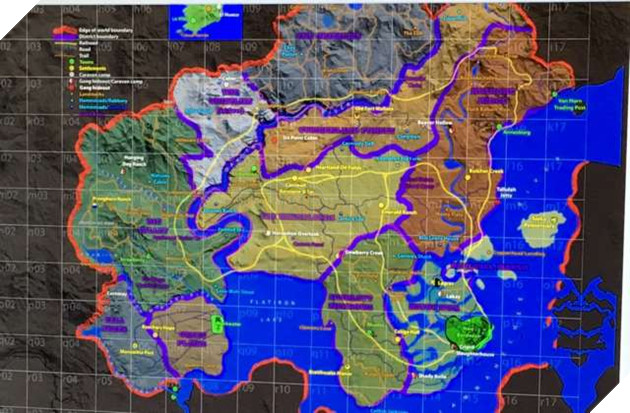 
Hình ảnh bản đồ của Red Dead Redemption 2 theo nguồn tin vỉa hè.
