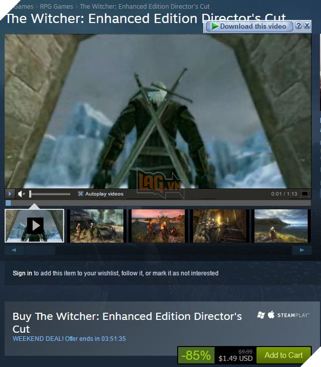 Siêu phẩm một thời The Witcher đang bán với giá rẻ không tưởng: 40.000 đồng