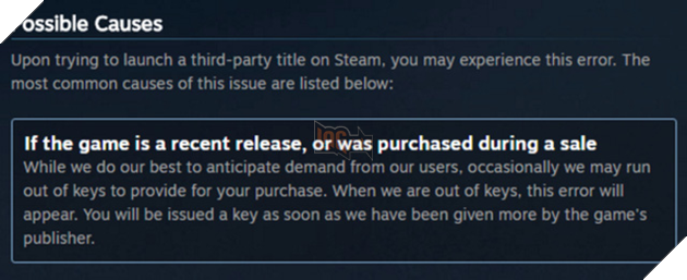 
Trên trang trợ giúp của Steam cũng có lời giải thích cho trường hợp hy hữu này.
