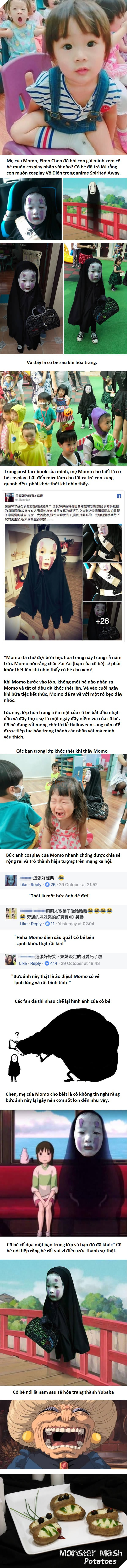 Cô bé cosplay Vô Diện tiếp tục gây sốt trên cộng đồng 9Gag