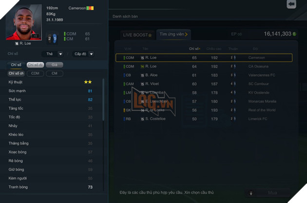 FIFA Online 3: Top 5 cầu thủ chạy như… liệt nút E