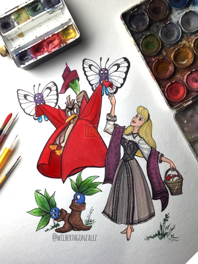 Hẳn nhiều người sẽ cảm thấy thích thú khi những con vật bên cạnh Aurora - công chúa ngủ trong rừng đều là các Pokemon