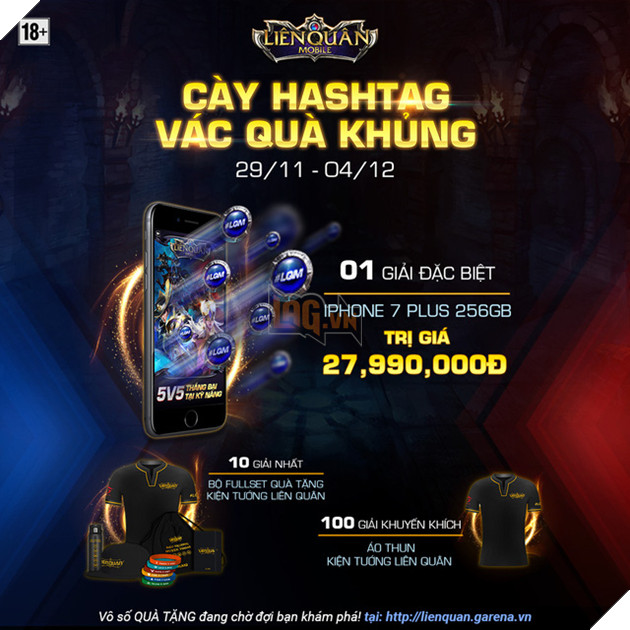 Garena Liên Quân mở cửa Open Beta ngày 29/11 với sự kiện siêu khủng tặng iPhone 7 Plus 256GB