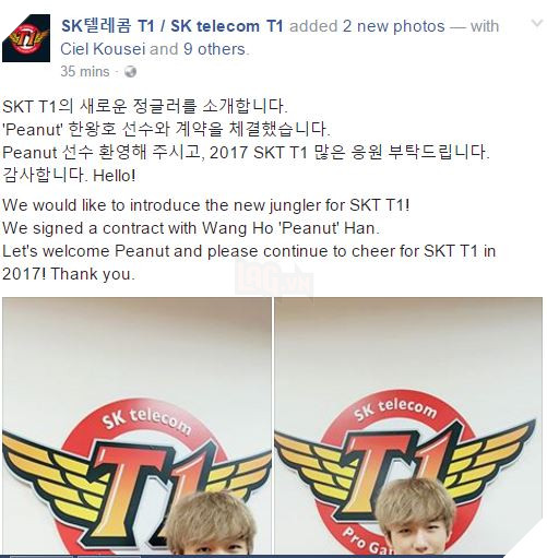 LMHT: Những hình ảnh chính thức đầu tiên của Peanut trong màu áo SKT T1