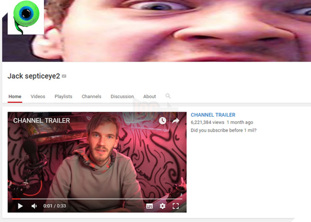 
Jack septiceye2 - một kênh YouTube lập ra cho vui của PewDiePie cũng đã thu hút được 6 triệu lượt xem chỉ với 1 video duy nhất.

