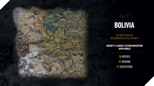 Ghost Recon: Wildlands hé lộ bản đồ chất và rộng lớn chẳng kém gì GTA V