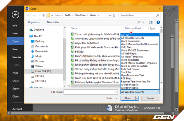 Những giải pháp giúp khôi phục lại tập tin Word bị lỗi trong Office 2016 6