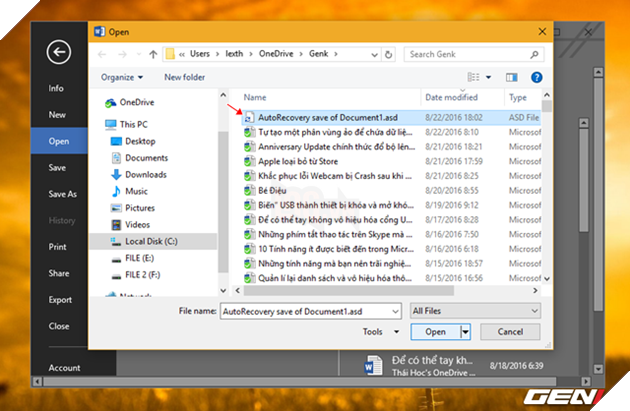 Những giải pháp giúp khôi phục lại tập tin Word bị lỗi trong Office 2016 7