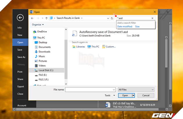 Những giải pháp giúp khôi phục lại tập tin Word bị lỗi trong Office 2016 8