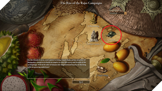 
Hình chụp phần chiến dịch của bản mở rộng mới, trong đó người xem có thể nhìn thấy Rùa Thần đang ngậm thanh gươm.
