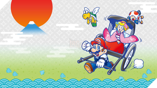 
Thiệp chúc mừng của Nintendo đậm nét truyền thống Nhật Bản.
