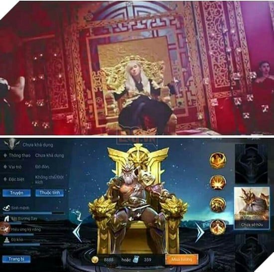 Có lẽ nào, hình ảnh vị vua ngồi cai trị trên ngai vàng của Sơn Tùng là xuất phát từ game online?