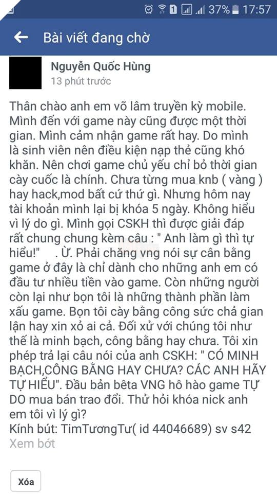 Võ Lâm Truyền Kỳ Mobile: Hé lộ cách hack nguyên bảo