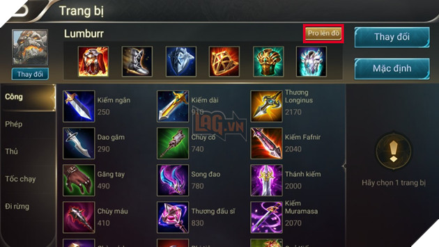 Liên Quân Mobile: Hướng dẫn cách tham khảo lên trang bị chuyên nghiệp trong game 2