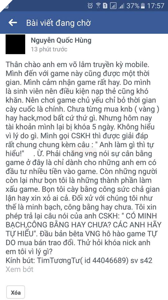 Võ Lâm Truyền Kỳ Mobile: Hé lộ cách hack nguyên bảo