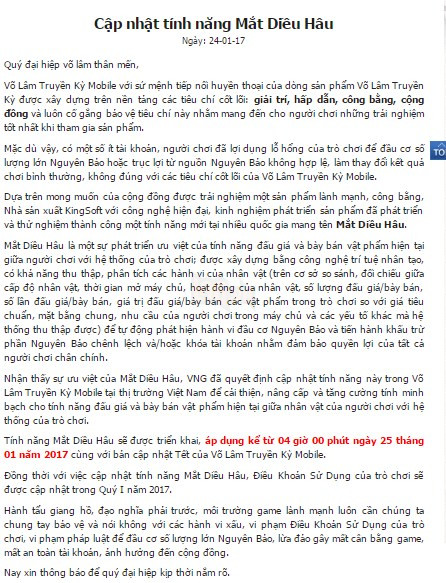 VLTK Mobile: Chức năng ‘Mắt diều hâu’ có thực sự chống hack Nguyên Bảo?