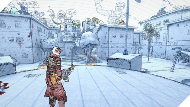 Tựa game bắn súng này quá độc đáo, hình ảnh y như học sinh "vẽ bậy" trên giấy