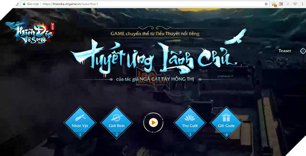 
Menu của trang teaser được phân chia rõ ràng ngay ở giao diện chính
