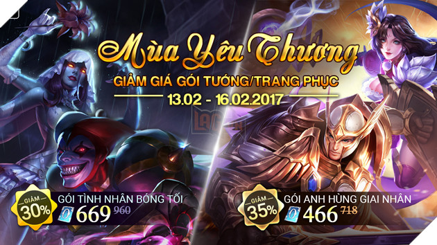 Liên Quân Mobile: Chuẩn bị Valentine cùng 2 gói tình nhân độc lạ 