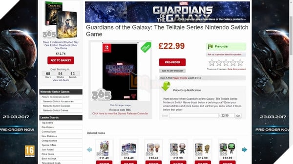 Rò rỉ phiên bản Nintendo Switch của Batman và Guardians of The Galaxy của Telltale Games