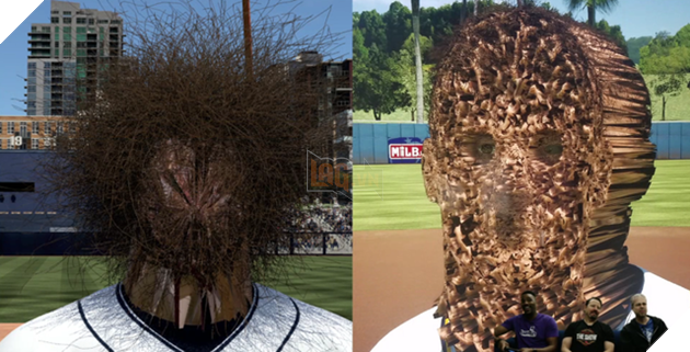 
Gương mặt nhân vật trong MLB The Show 17 bị biến dạng một cách đáng sợ vì lỗi game.
