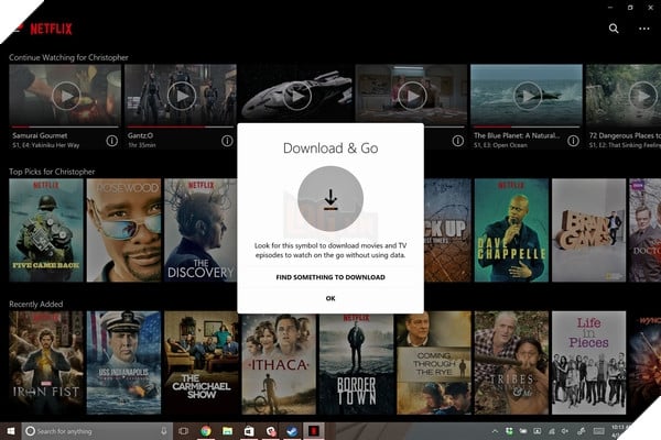 Netflix cho phép người dùng Windows 10 tải về một số nội dung