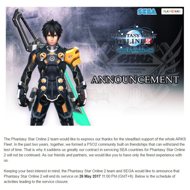 Phantasy Star Online 2 chính thức đóng cửa vào tháng 5 sắp tới 2