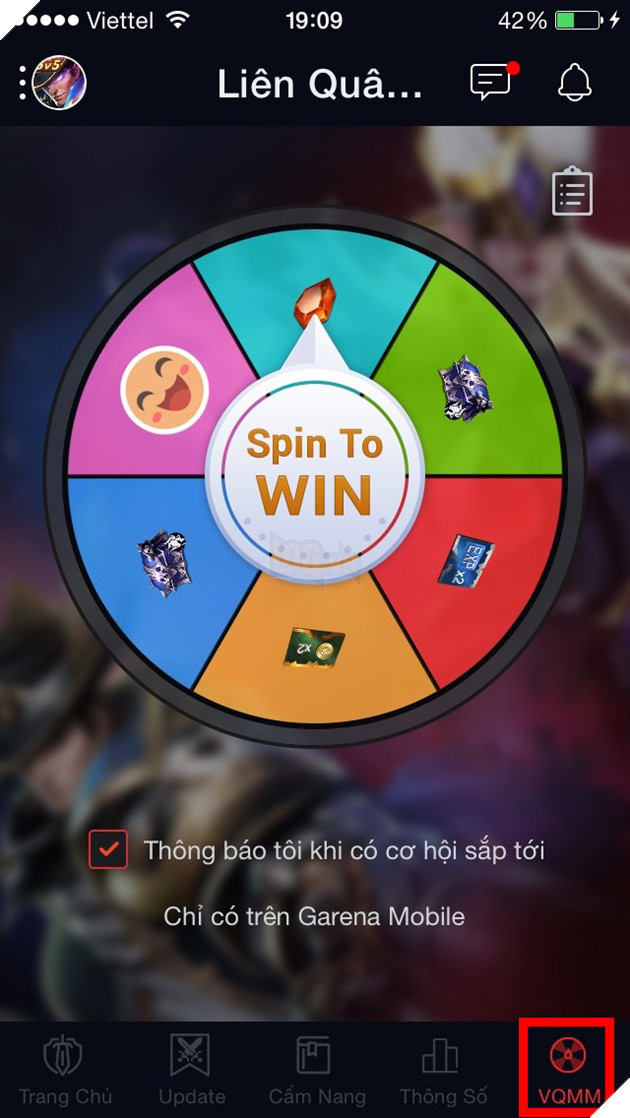 LIÊN QUÂN MOBILE RA MẮT VÒNG QUAY MAY MẮN TRÊN ỨNG DỤNG GARENA MOBILE 2