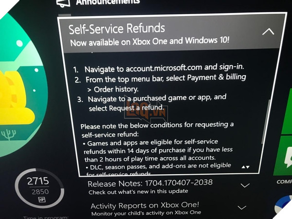 Microsoft cung cấp tính năng hoàn tiền khi mua game trực tuyến 2