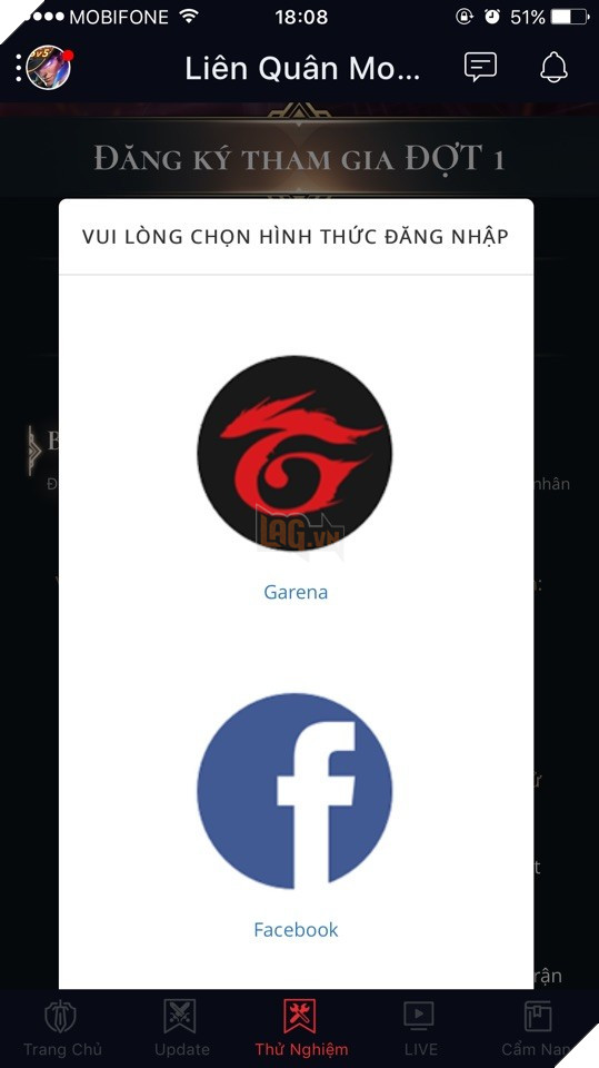 Liên Quân Mobile: Hướng dẫn đăng ký tham gia máy chủ thử nghiệm với Garena Mobile 3