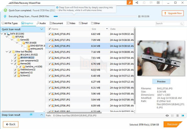 Sau khi xem trước hoặc tìm kiếm, bạn có thể chọn tập tin đích và nhấn nút Recover để phục hồi và lưu lại chúng trên máy tính hoặc thiết bị lưu trữ. Bạn lưu ý không lưu lại file vào ổ đĩa hoặc thiết bị mà mình đánh mất dữ liệu.