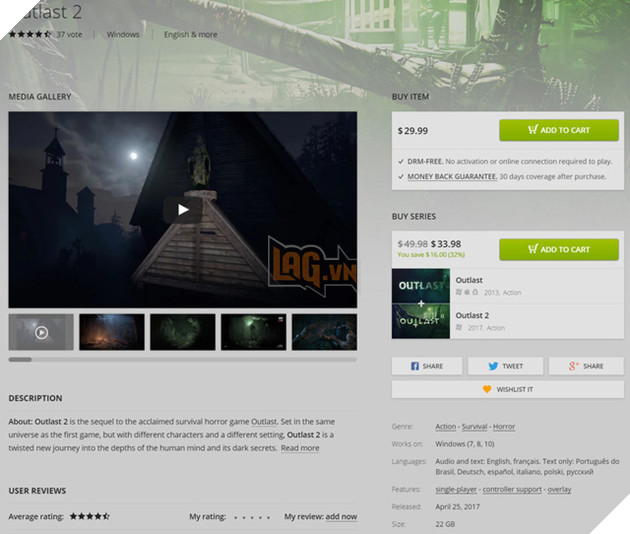 Outlast 2 đã có crack, nhưng hóa ra chẳng cần crack bạn cũng có thể chơi được free 100%
