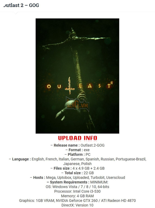Outlast 2 đã có crack, nhưng hóa ra chẳng cần crack bạn cũng có thể chơi được free 100%